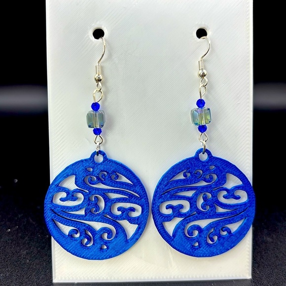 Round Geometric Earrings - Picture 6 of 6